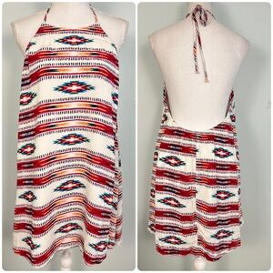 Show Me Your MuMu Aztec Print Halter Backless Dress
